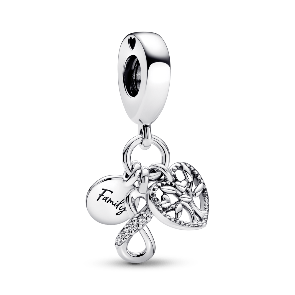 Charm Colgante de Familia Triple Infinito