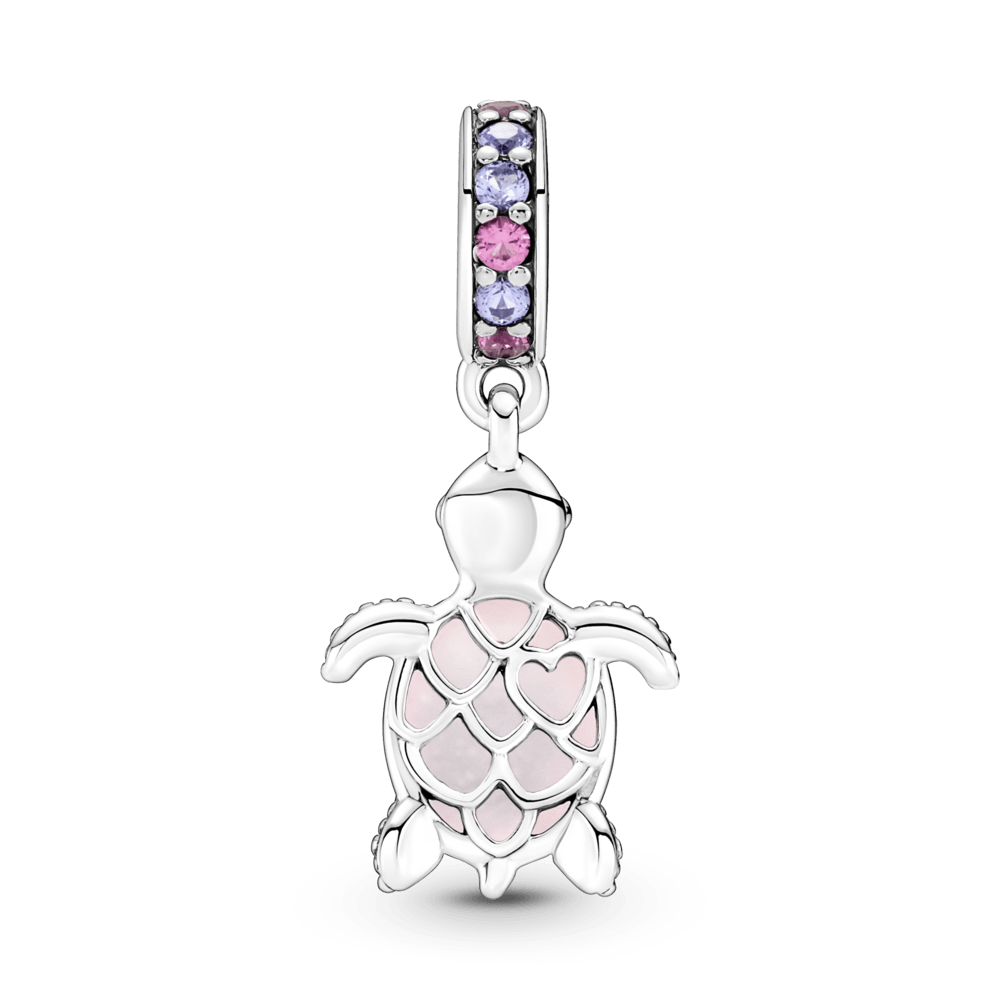 Charm Colgante Tortuga de Mar Rosa de Cristal Murano